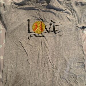 Gildan Gray T-Shirt with Gold and Red Graphic